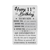MOQIYXL 11th Birthday Card for Son, 11 Year Old Gifts for Son Engraved Wallet Card